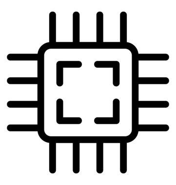 CPU çip vektör satırı simgesi