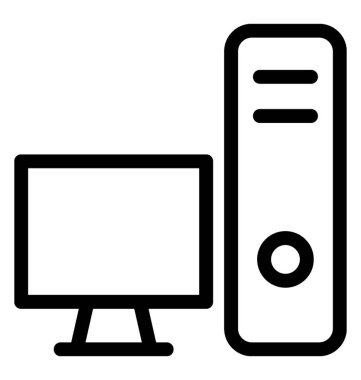 bilgisayar vektör çizgisi simgesi