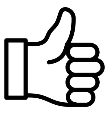 Başparmak yukarıya vektör satırı simgesi