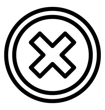 Vektör satırı simgesi çapraz