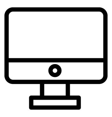 Monitör vektör satırı simgesi