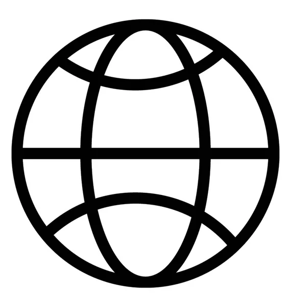 Ikona Globu Wektor Linii — Wektor stockowy