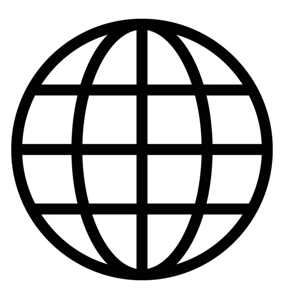 Globe Icône Ligne Vectorielle — Image vectorielle