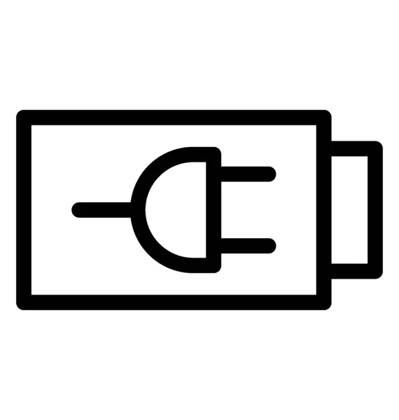 Ícone Linha Vetor Bateria —  Vetores de Stock