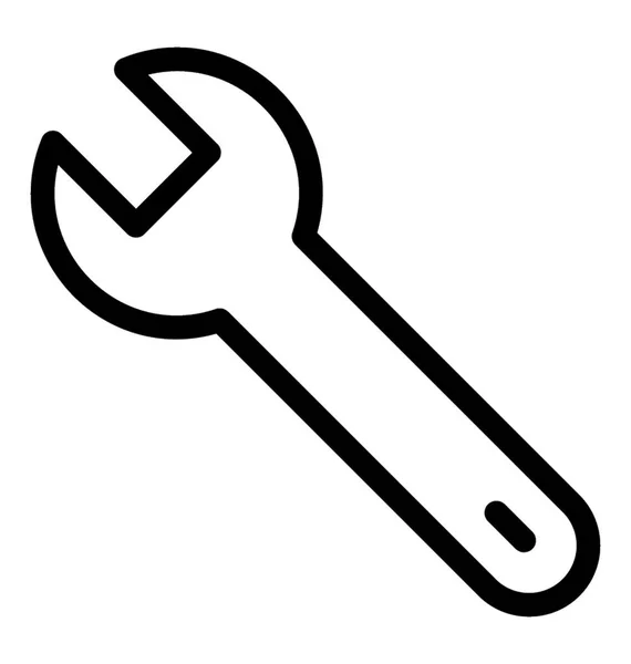 Wrench Vector Line Icon — Stock Vector