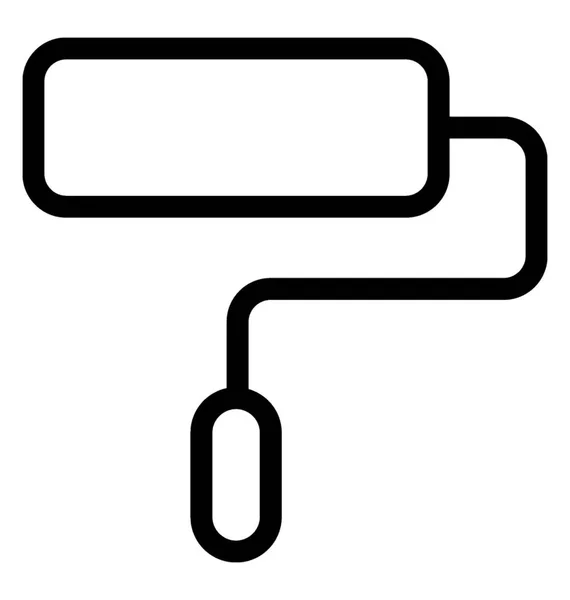 Verf Roller Vector Lijn Pictogram — Stockvector