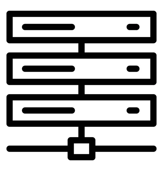 Icône Ligne Vectorielle Serveur — Image vectorielle