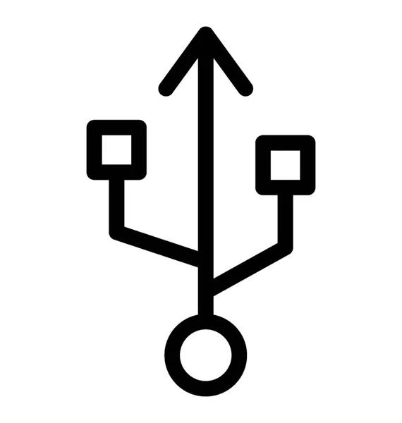 Usb Vector Line Icon — Stock Vector