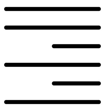 Sağa hizalamak için vektör satırı simgesi