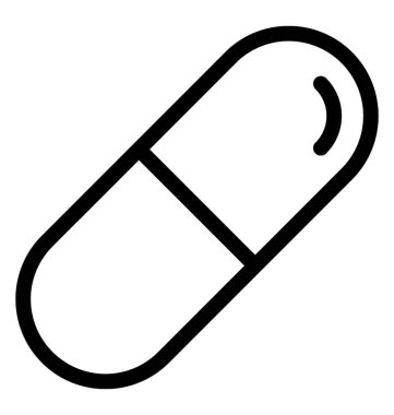 Kapsül vektör satırı simgesi