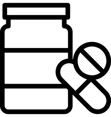 Tıp kavanoz vektör satırı simgesi