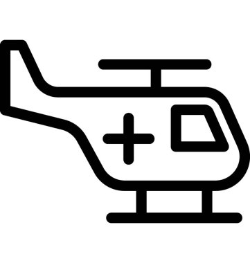 Hava ambulans vektör satırı simgesi