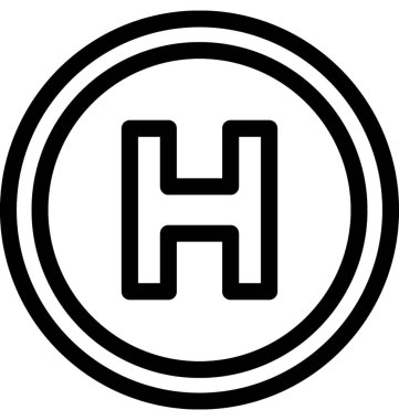 Hastane işareti vektör satırı simgesi