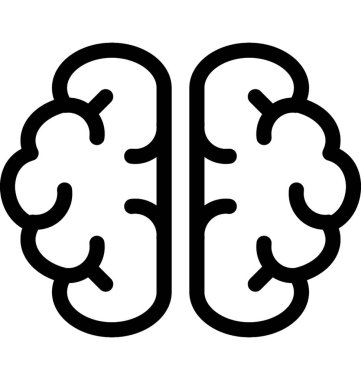 beyin vektör çizgisi simgesi