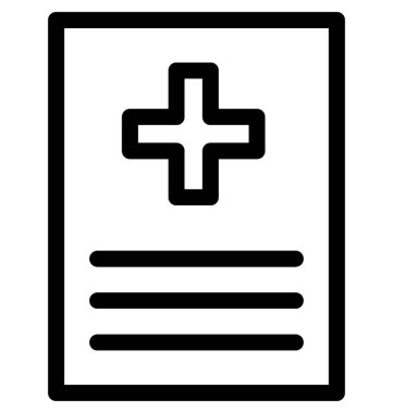 Tıbbi rapor vektör satırı simgesi