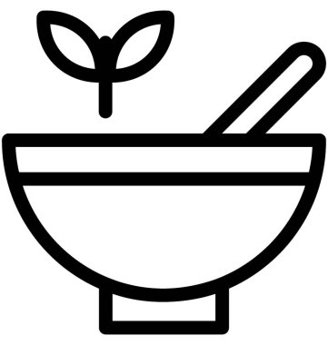 Harç havaneli vektör satırı simgesi