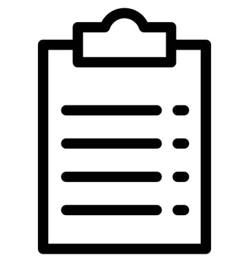 Kontrol listesi vektör çizgisi simgesi