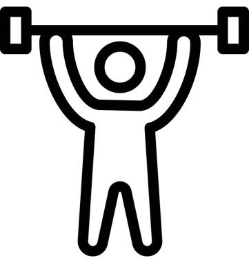 Vücut geliştirmeci vektör satırı simgesi