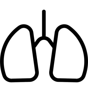 Akciğerler vektör satırı simgesi