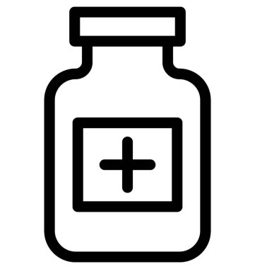 Tıp kavanoz vektör satırı simgesi