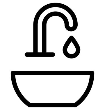 Lavabo vektör satırı simgesi