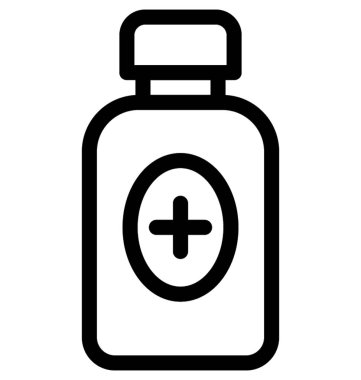 Tıp kavanoz vektör satırı simgesi