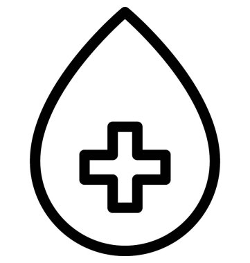 Kan damla vektör satırı simgesi