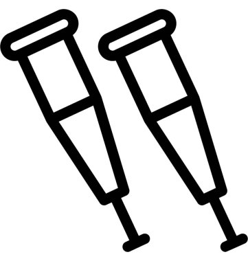 Koltuk değneği vektör satırı simgesi