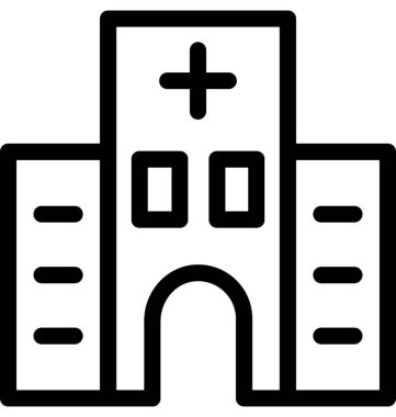 Hastane vektör çizgisi simgesi