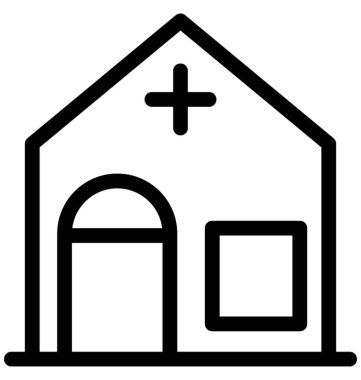 Hastane vektör çizgisi simgesi