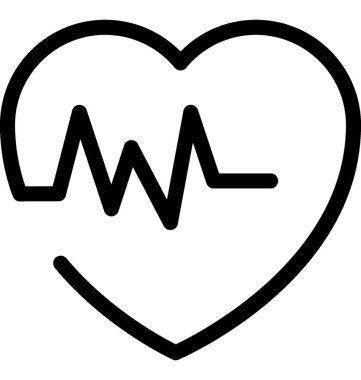 Kalp atışı vektör satırı simgesi