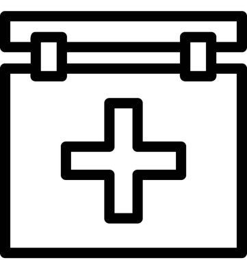 Tıbbi takvim vektör satırı simgesi