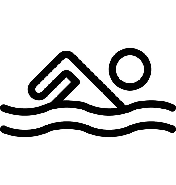 Swimming Vector Line Icon — Stock Vector