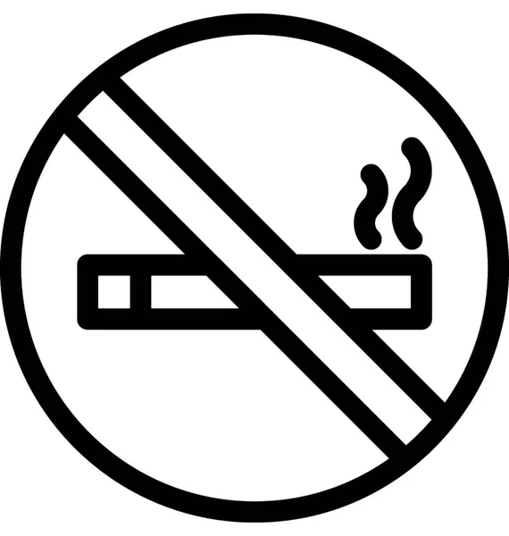 ベクトル線アイコンを喫煙なし — ストックベクタ