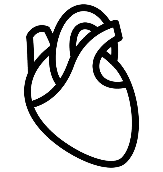 Icône Ligne Vecteur Cardiaque — Image vectorielle