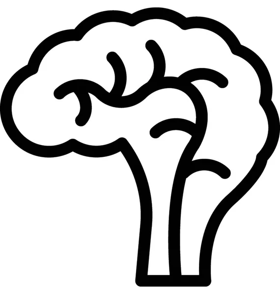 Gehirn Vektor Liniensymbol — Stockvektor