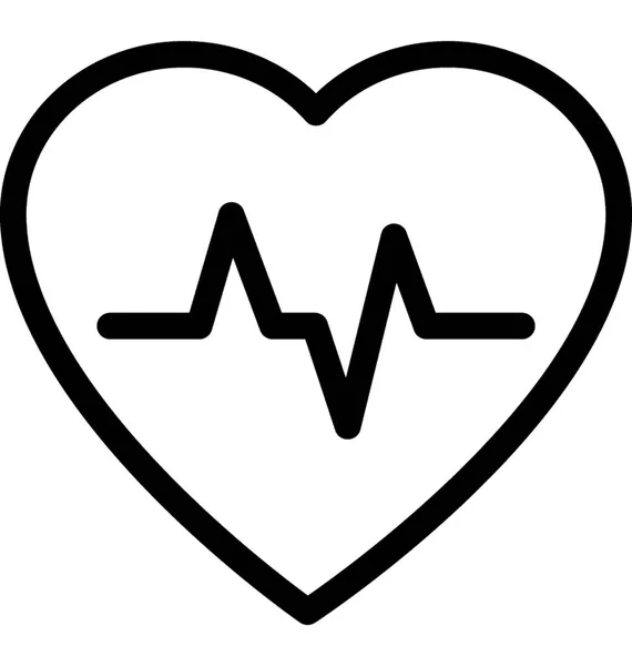 Heartbeat Vector Line Icon — Stock Vector