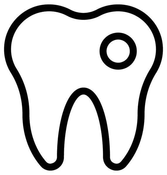 Tooth Vector Line Icon — Stock Vector