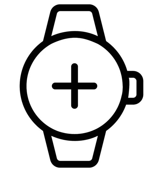 Relógio Heartbeat Vector Line Ícone — Vetor de Stock