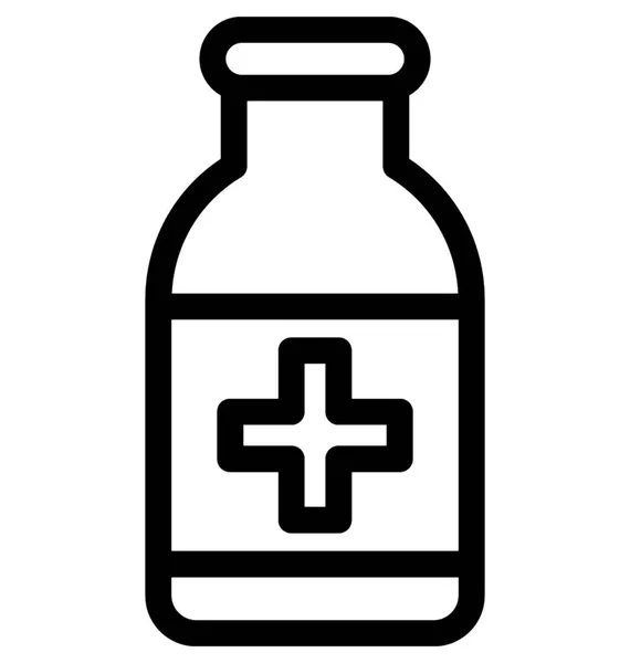 Jar Medicina Vector Line Icono — Archivo Imágenes Vectoriales