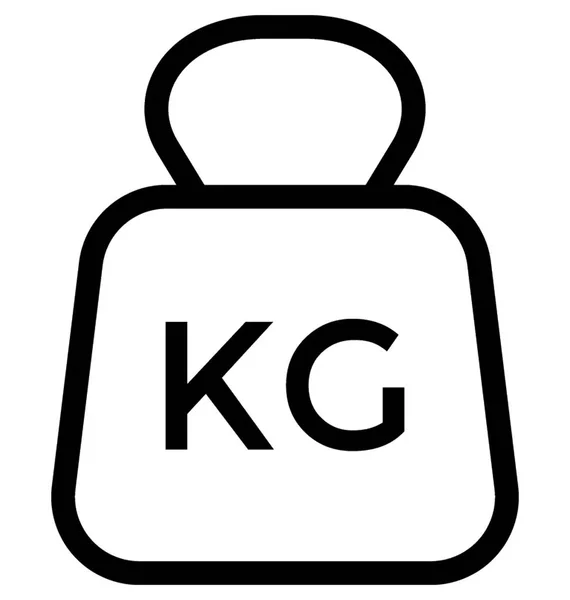 Kettlebell Ball Vector Line Icono — Archivo Imágenes Vectoriales