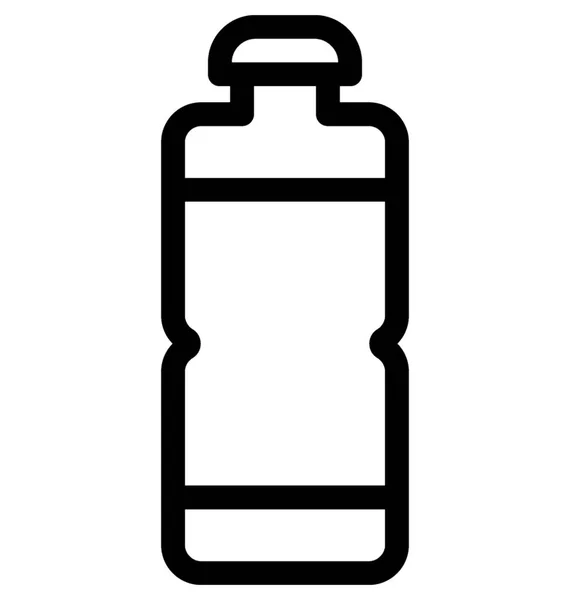 Waterfles Vector Lijn Pictogram — Stockvector