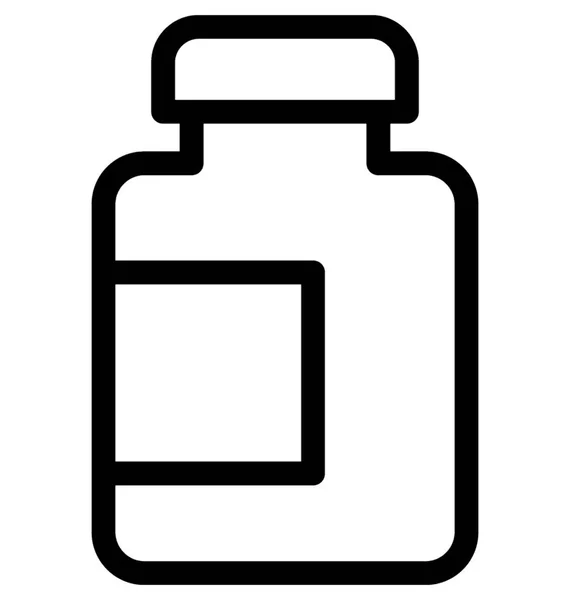 Medicina Jar Vector Line Ícone — Vetor de Stock