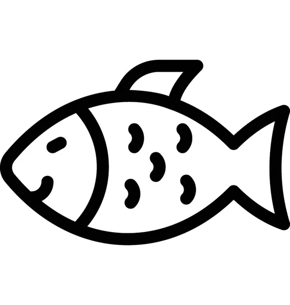 Fisk Vektor Linje Ikonen — Stock vektor