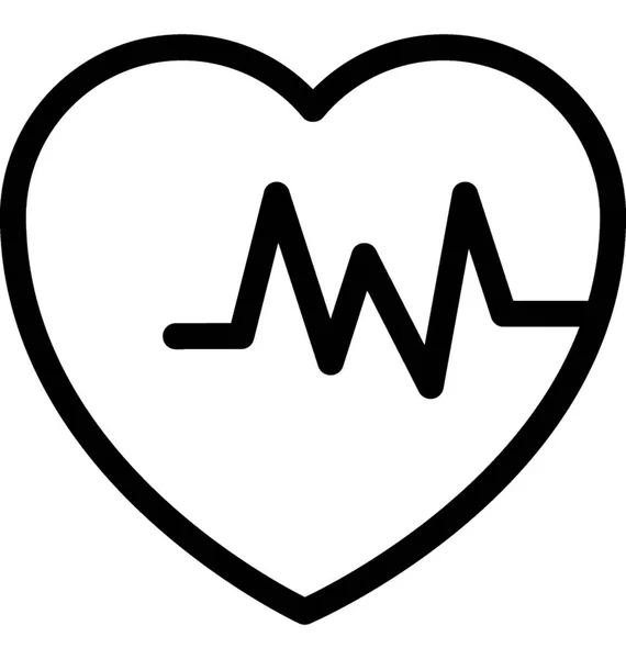 Heartbeat Vector Line Ícone — Vetor de Stock