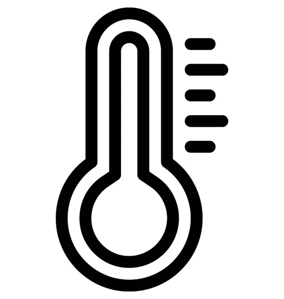 Thermometer Vector Line Icon — Stock Vector