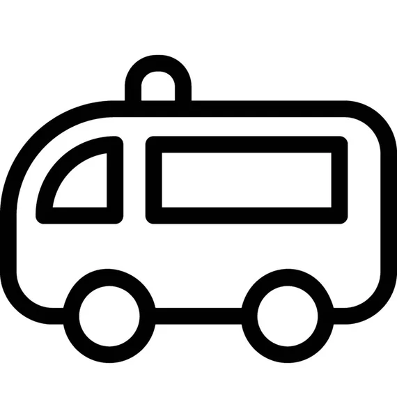 Icono Línea Vectorial Ambulancia — Vector de stock