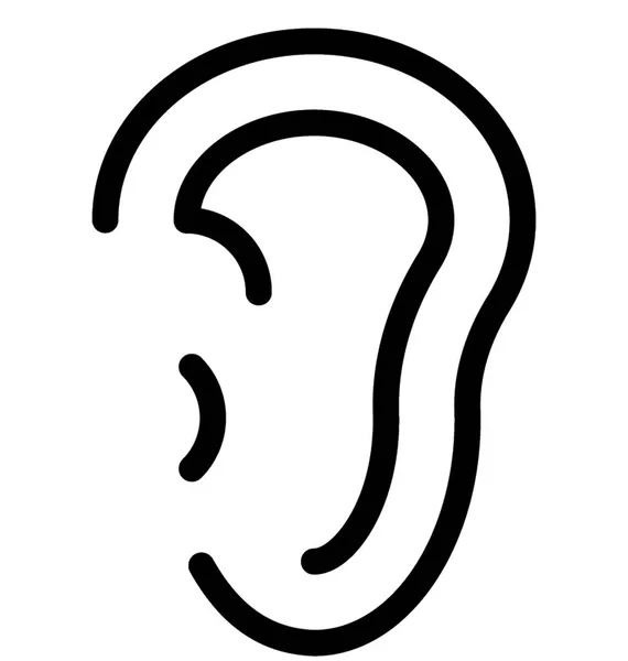 Ear Vector Line Ícone — Vetor de Stock