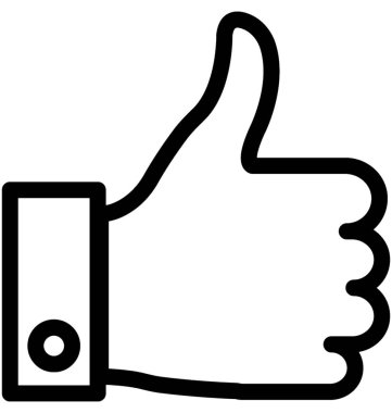 Başparmak yukarıya vektör satırı simgesi