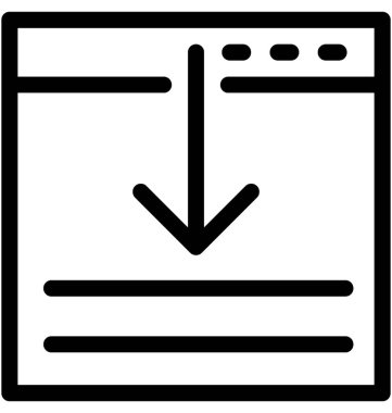 İndirme vektör satırı simgesi